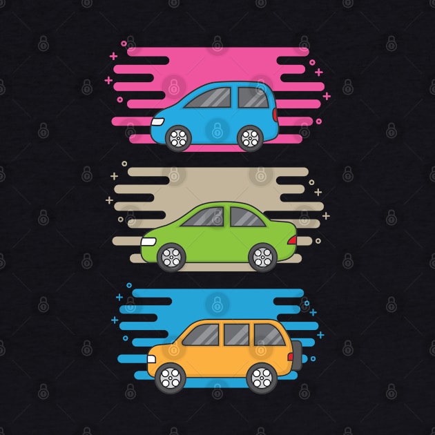 set modern flat design cute car by amindachoirun